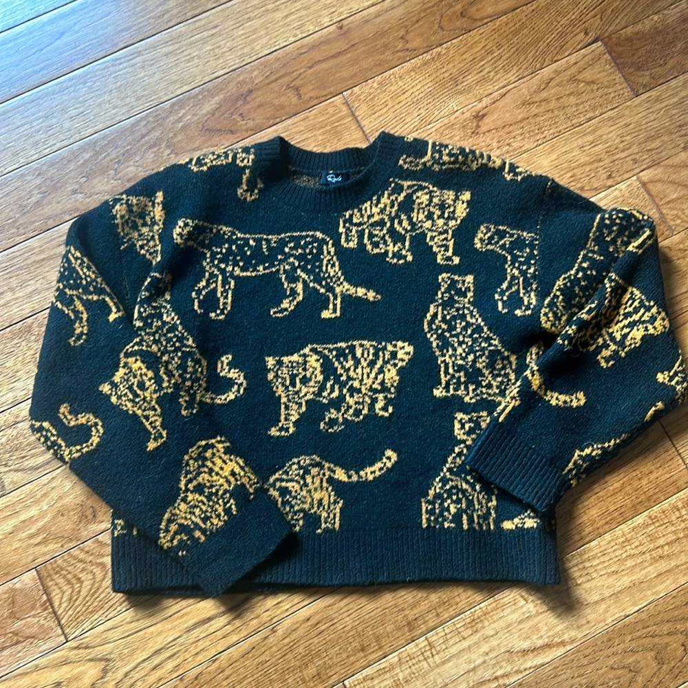 RAILS Women’s Perci Sweater “camel wild cats”